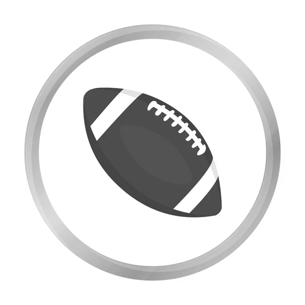 Icono de pelota de rugby monocromo. Icono de un solo deporte de la aptitud grande, saludable, entrenamiento monocromo . — Vector de stock