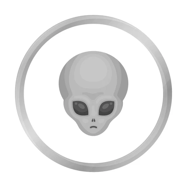 Alien-Symbol im monochromen Stil isoliert auf weißem Hintergrund. Raum symbol aktienvektor illustration. — Stockvektor