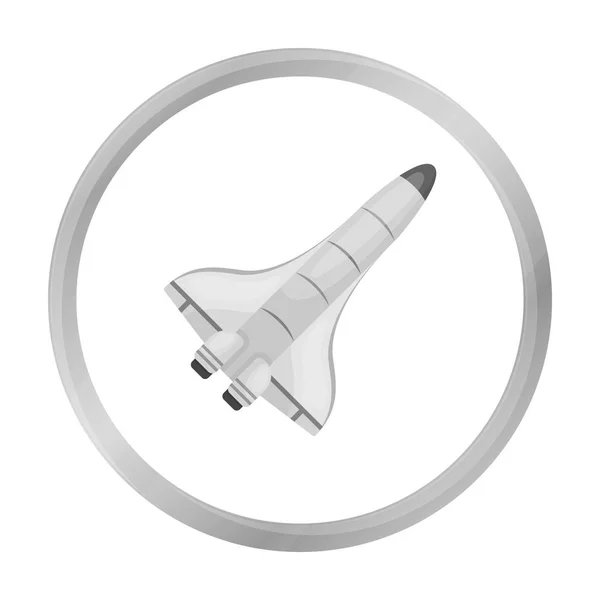 航天飞机在白色背景上孤立的单色风格的图标。空间符号股票矢量图. — 图库矢量图片