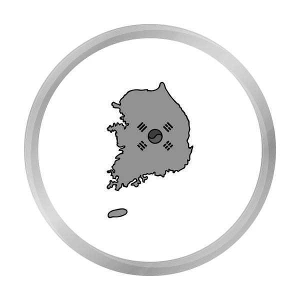 Южная Корея икона в монохромном стиле изолированы на белом фоне. Векторная иллюстрация символов Южной Кореи . — стоковый вектор