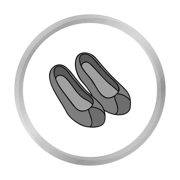 白い背景に分離されたモノクロのスタイルで韓国の伝統的な靴のアイコン。韓国シンボル株式ベクトル図. — ストックベクタ