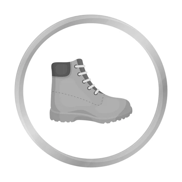 Hiking boots icon in monochrome style isolated on white background. Shoes symbol stock vector illustration. — Stock Vector