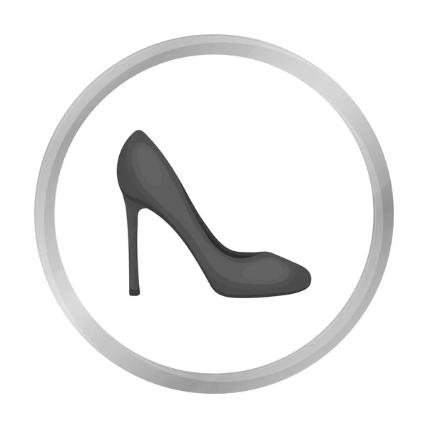 Icono de stiletto en estilo monocromo aislado sobre fondo blanco. Zapatos símbolo stock vector ilustración . — Vector de stock