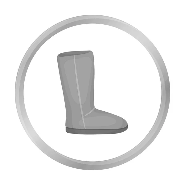 Ugg boots icon in monochrome style isolated on white background. Shoes symbol stock vector illustration. — Stock Vector