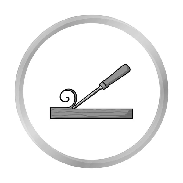 Chisel icon in monochrome style isolated on white background. Sawmill and timber symbol stock vector illustration. — Stock Vector