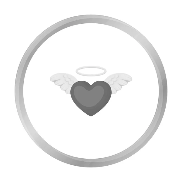 Ícone de coração em estilo monocromático isolado em fundo branco. Ilustração de vetor de estoque de símbolo romântico . — Vetor de Stock