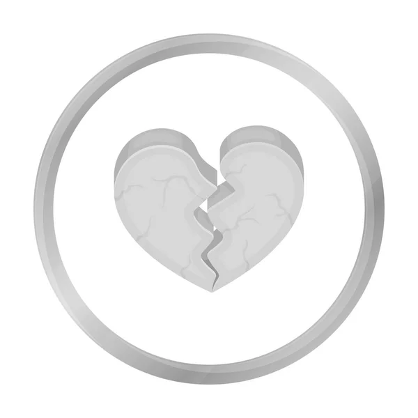 Pictograma inimii în stil monocrom izolată pe fundal alb. Romantic simbol arhivă vector ilustraţie . — Vector de stoc