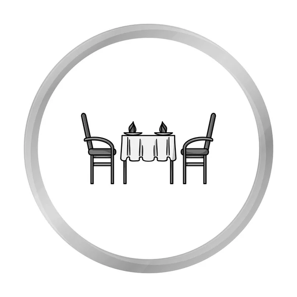 Иконка стола ресторана в монохромном стиле изолирована на белом фоне. Векторная иллюстрация символов ресторана . — стоковый вектор