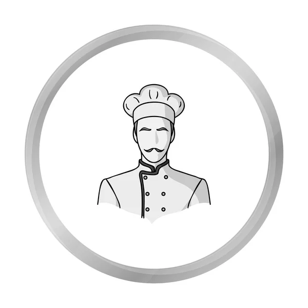 Restaurant chef icon in monochrome style isolated on white background. Restaurant symbol stock vector illustration. — Stock Vector