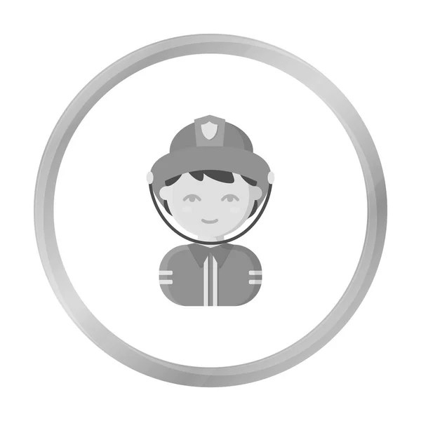 Icono monocromo de bombero. Ilustración para diseño web y móvil . — Vector de stock