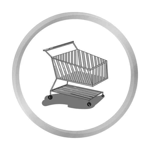 Icono del carrito de compras en estilo monocromo aislado sobre fondo blanco. Símbolo de supermercado stock vector ilustración . — Vector de stock