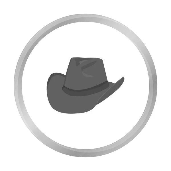 Ícone de chapéu de cowboy monocromático. Singe ícone ocidental do oeste selvagem monocromático . — Vetor de Stock