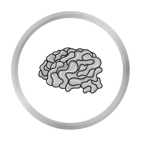 Hjärnan i ikonen virtuell verklighet på monokrom stil isolerad på vit bakgrund. Virtuell verklighet symbol lager vektorillustration. — Stock vektor