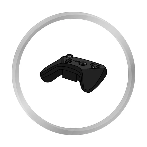 Controlador de juego para el icono de realidad virtual en estilo monocromo aislado sobre fondo blanco. Ilustración de vector de stock de símbolo de realidad virtual . — Archivo Imágenes Vectoriales