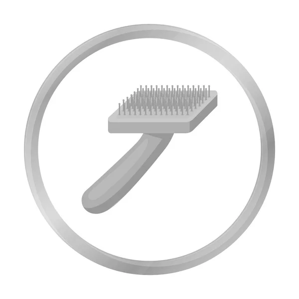 Brosse pour icône de fourrure animale dans un style monochrome isolé sur fond blanc. Illustration vectorielle du symbole de clinique vétérinaire . — Image vectorielle