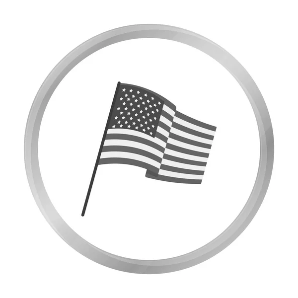 Flagge der Vereinigten Staaten Symbol in monochromen Stil isoliert auf weißem Hintergrund. USA Land Symbol Aktienvektor Illustration. — Stockvektor