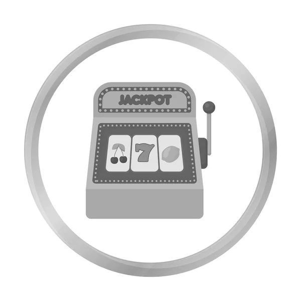 Slot machine ikonra elszigetelt fehér háttér, fekete-fehér stílusban. USA ország szimbólum vektor stock illusztráció. — Stock Vector