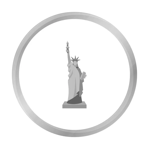 Freiheitsstatue im monochromen Stil isoliert auf weißem Hintergrund. USA Land Symbol Aktienvektor Illustration. — Stockvektor