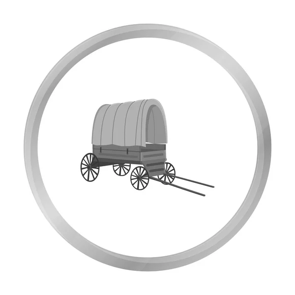 Cowboy wagon icon monochrome. Singe western icon from the wild west monochrome. Stock Vector