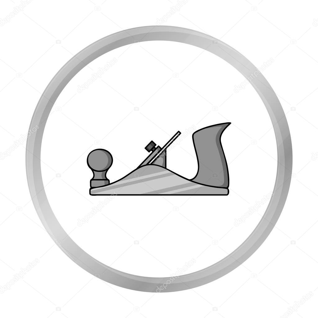 Jack plane icon in monochrome style isolated on white background. Sawmill and timber symbol stock vector illustration.