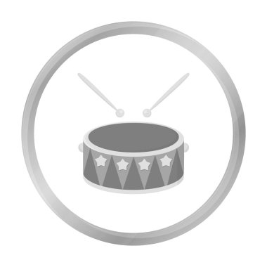 Tek renkli simge davul. Gösterim amacıyla web ve mobil tasarım.