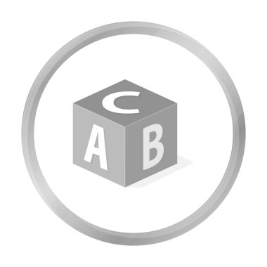 Babys küp tek renkli simge. Gösterim amacıyla web ve mobil tasarım.