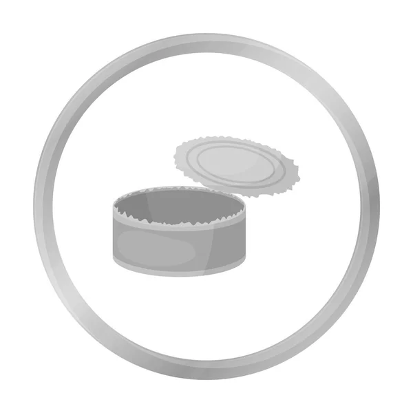 Barattolo di metallo aperto icona in stile monocromatico isolato su sfondo bianco. Illustrazione vettoriale del simbolo della spazzatura e della spazzatura . — Vettoriale Stock