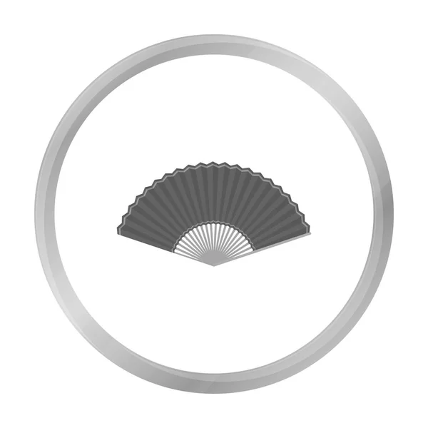 Icono de ventilador plegable en estilo monocromo aislado sobre fondo blanco. Teatro símbolo stock vector ilustración — Archivo Imágenes Vectoriales