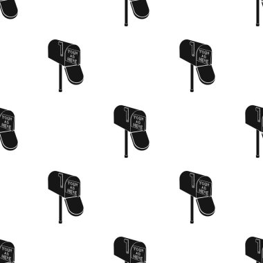 Reklam posta simgesini izole beyaz arka plan üzerinde siyah tarzında. Reklam desen hisse senedi vektör çizim.