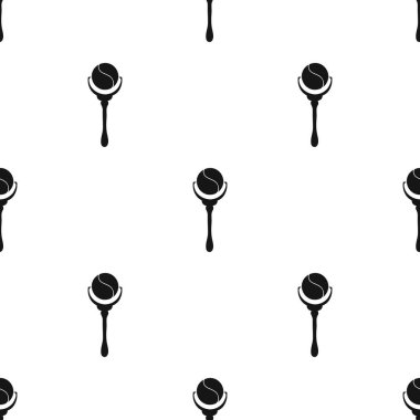 Bebek çıngırak simge siyah stil beyaz arka plan üzerinde izole içinde. Desen hisse senedi vektör çizim bebek d..