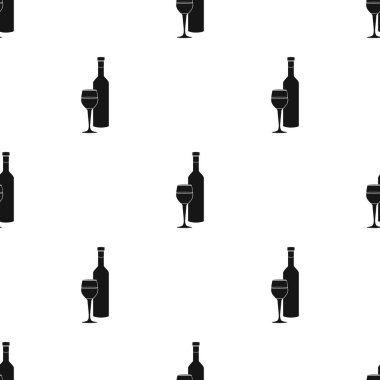 Kırmızı şarap simge siyah stil beyaz arka plan üzerinde izole içinde. Yunanistan desen hisse senedi vektör çizim.