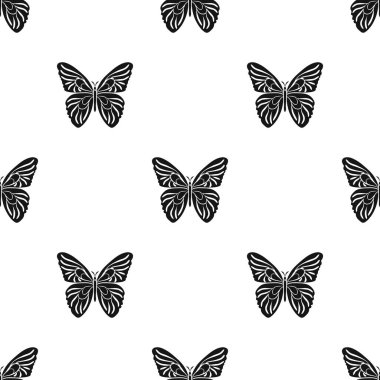Kelebek simge siyah stil beyaz arka plan üzerinde izole içinde. Böcekler desen hisse senedi vektör çizim.