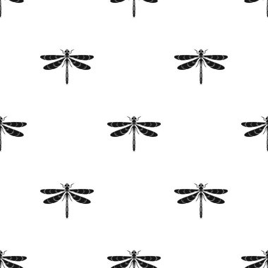 Yusufçuk simgesi beyaz arka plan üzerinde izole Siyah tarzında. Böcekler desen hisse senedi vektör çizim.