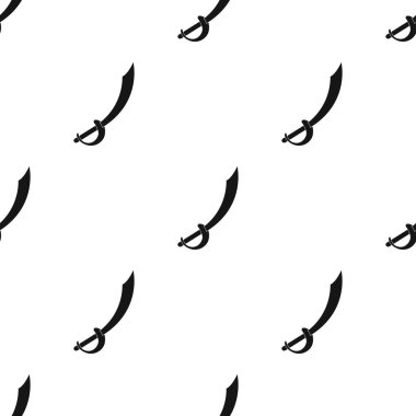 Korsan sabre simge siyah stil beyaz arka plan üzerinde izole içinde. Korsanlar desen hisse senedi vektör çizim.