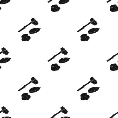 Taş araçlar simgesi beyaz arka plan üzerinde izole Siyah tarzında. Taş Devri desen hisse senedi vektör çizim.