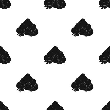 Simge siyah stil beyaz arka plan üzerinde izole içinde mağara. Taş Devri desen hisse senedi vektör çizim.