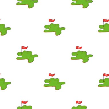Golf Sahası simgesi beyaz arka plan üzerinde izole karikatür tarzı. Golf Kulübü sembol stok vektör çizim.