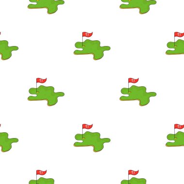 Golf Sahası simgesi beyaz arka plan üzerinde izole karikatür tarzı. Golf Kulübü sembol stok vektör çizim.