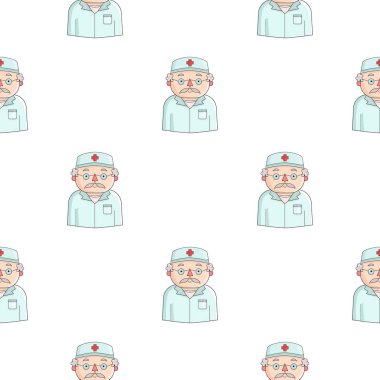 Doktor simgesi beyaz arka plan üzerinde izole karikatür tarzı. İnsanlar farklı meslek desen stokunun illüstrasyon vektör.