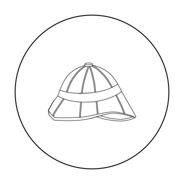 İlik kask simgesi beyaz arka plan üzerinde izole anahat tarzı. İngiltere'de ülke sembol stok vektör çizim.