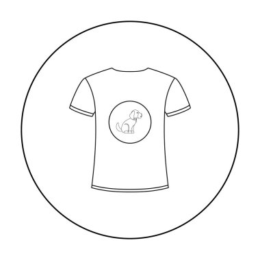 Ben seviyorum gömlek vektör simge anahat tarzı web için köpekler