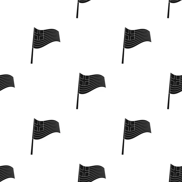 Het pictogram van de Griekse vlag in zwarte stijl geïsoleerd op een witte achtergrond. Griekenland patroon voorraad vectorillustratie. — Stockvector