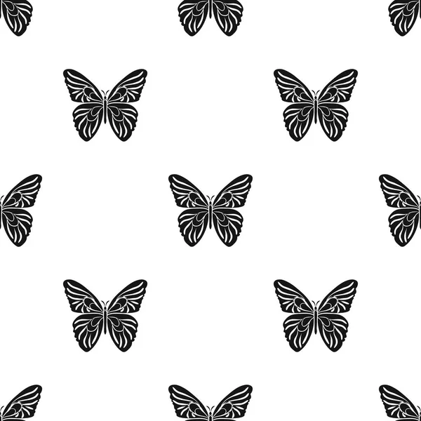 Butterfly icon in black style isolated on white background. Insects pattern stock vector illustration. — Stock Vector