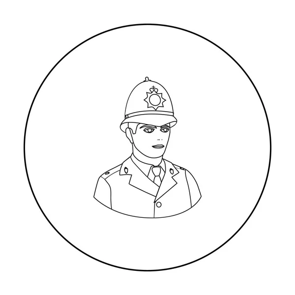 İngiliz polis simgesi beyaz arka plan üzerinde izole anahat tarzı. İngiltere'de ülke sembol stok vektör çizim. — Stok Vektör