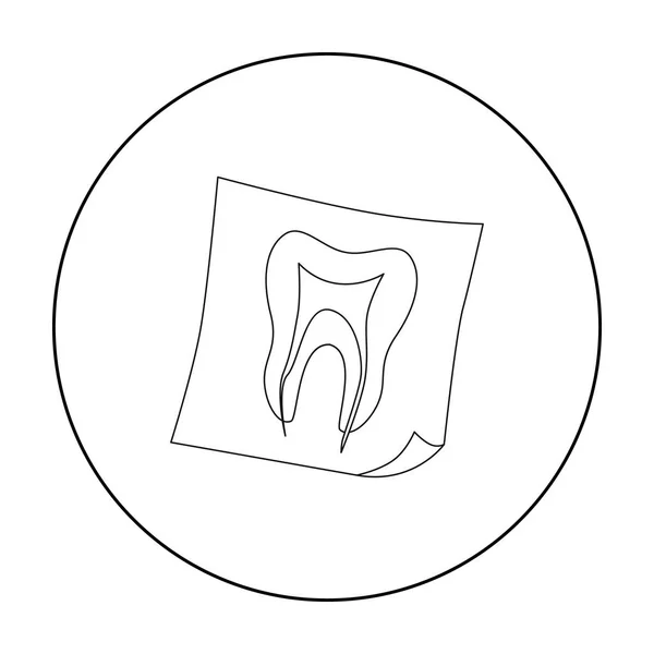 Diş röntgeni simgesi beyaz arka plan üzerinde izole anahat tarzı. Diş Bakımı sembol stok vektör çizim. — Stok Vektör