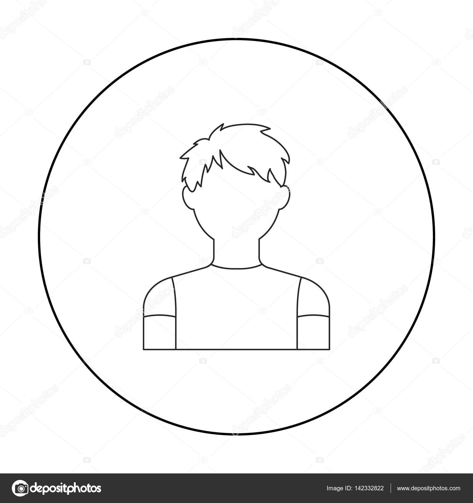 Contour des ic´ne rousse gar§on Seul avatar peaople ic´ne du contour du grand avatar