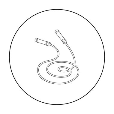 İp atlama simgesi beyaz arka plan üzerinde izole anahat tarzı. Boks sembol stok vektör çizim.