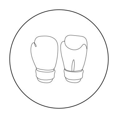 Boks eldivenleri simgesi beyaz arka plan üzerinde izole anahat tarzı. Boks sembol stok vektör çizim.