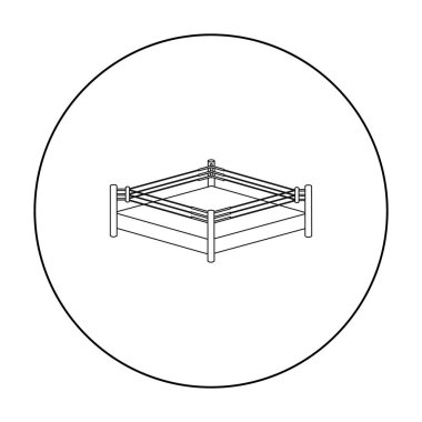 Boks halka simgesi beyaz arka plan üzerinde izole anahat tarzı. Boks sembol stok vektör çizim.