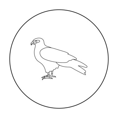 Uçurtma simgesi beyaz arka plan üzerinde izole anahat tarzı. Kuş sembol stok vektör çizim.